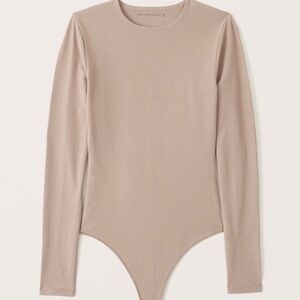 Abercrombie & Fitch Taupe Long Sleeve Bodysuit